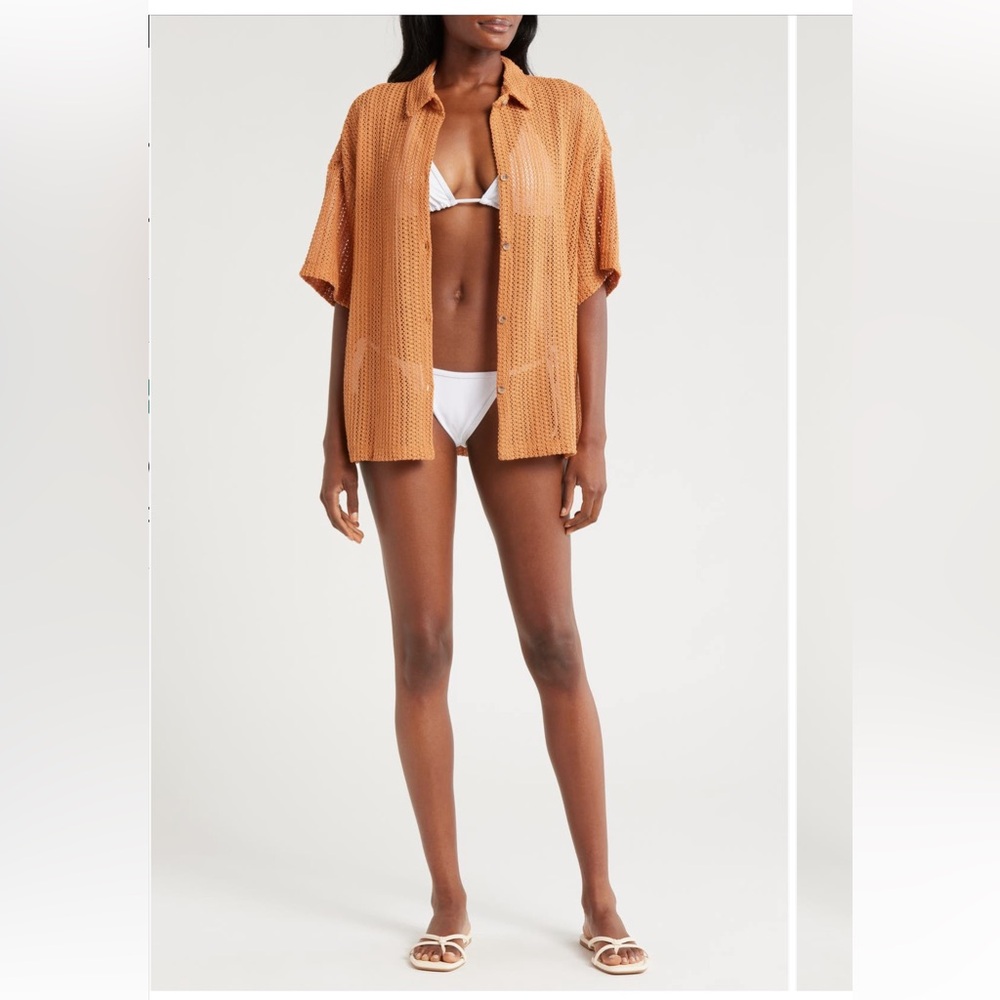 Billabong Beach Knit Cover Up Shirt - Medium - Picture 4 of 8